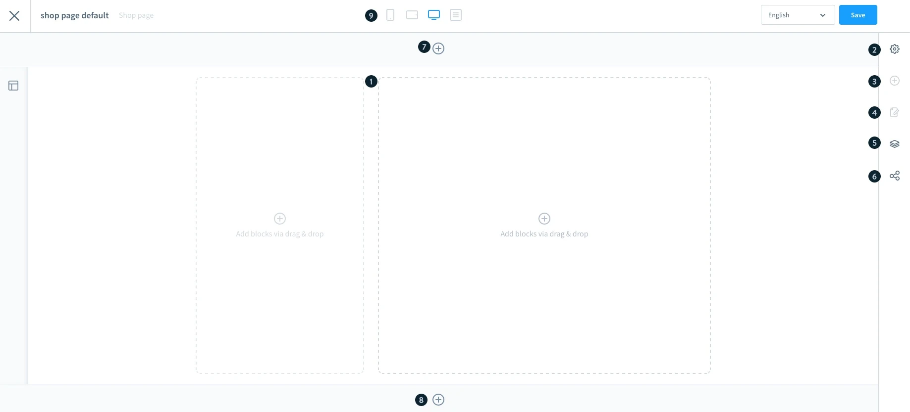 Shopping Experiences: original layout-editor image from Shopware documentation. Sections, blocks and elements connect design with commerce content. Source: Shopware. [S121]