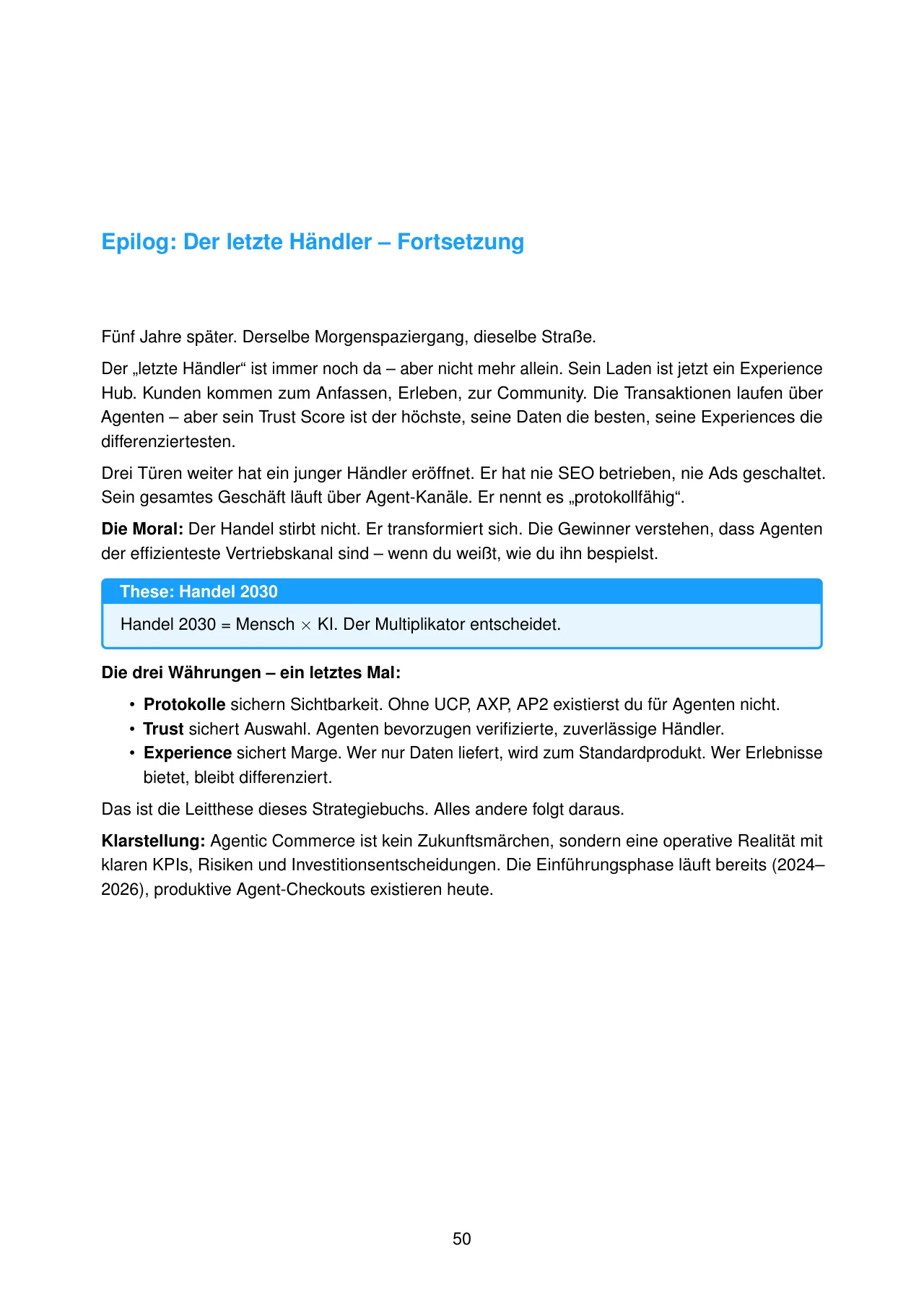 Agentic Commerce: Wie der Handel 2030 überlebt · Originalseite 50